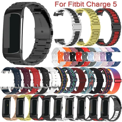 $18.37 • Buy For Fitbit Charge 5 Stainless Steel/Leather/Nylon/Silicone Band Strap Bracelet