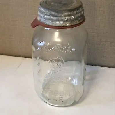 Vintage Mom's Quart MASON JAR Glass 3 CUPS/ 24 Oz GRANNY Design Atlas Lid • $8.99