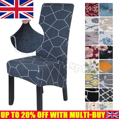 £6.49 • Buy Large Size Stretch Dining Chair Covers Seat Chair Covers.Removable.Slip Covers