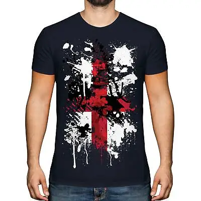 £9.95 • Buy England St George Cross Abstract Print Mens T-shirt Top English Flag Georges Day