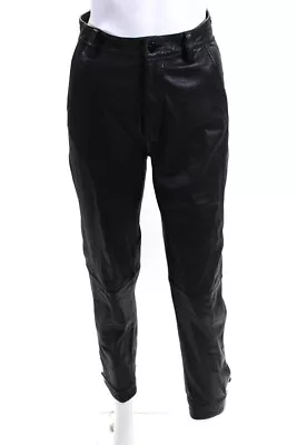 J Brand Women's High Rise Slim Fit Lamb Leather Pants Black Size 24 • $128.11