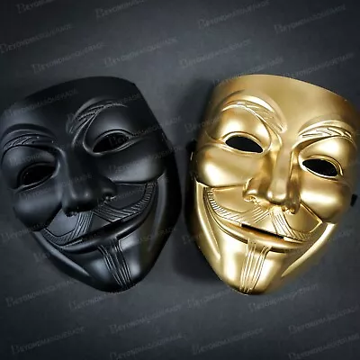 $19.95 • Buy 2PC V For Vendetta Anonymous Face Mask Guy Fawkes Halloween Masquerade Masks