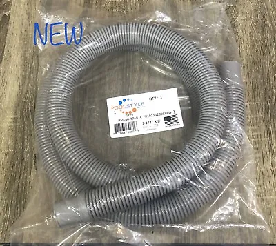 $12.95 • Buy PoolStyle Pool Pump Hose Crush Proof Connector Size 1-1/2”  X 8’ Ft Water Vacuum