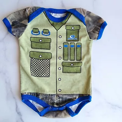 Mossy Oak Bodysuit Baby Boy 3-6 Month Camoflauge Fishing Vest Hunting Buddy Shir • $6