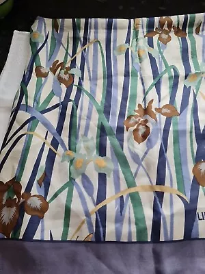 Vintage Liberty Of London Silk Scarf Irises & Butterflies Hand Sewn Edges Label • £30