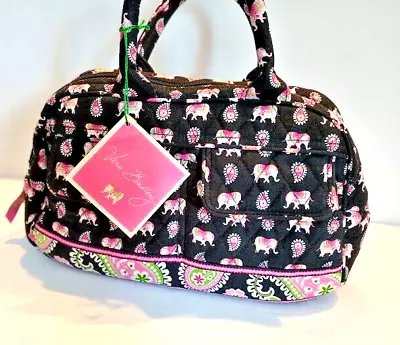 NEW 2007 Vera Bradley Small Bowler Bag - Retired Pink Elephant Pattern • $14.99