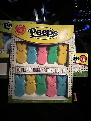 🥝 NEW - Peeps Mini Bunnies Novelty String Lights 10-ct. Easter Bunny Rabbit • $10