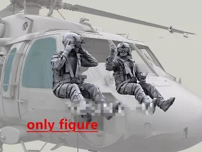 1/35 Resin Model Kit 2 Pcs US Modern Soldiers Helicopter Pilots Black Hawk NEW • $13.99