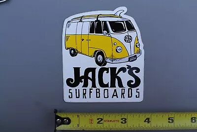 Jack's Surf Shop Surfboards Classic VW Bus Yellow V59C Vintage Surfing STICKER • $16