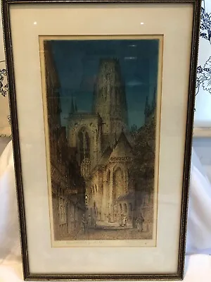 £75 • Buy Antique Print Rouen Cathedral From The East, 1922 - By Jacklyn Bowen (?)