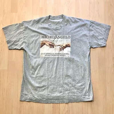 Vtg Michelangelo Creation Of Adam MDXII Shirt XL Art Cappella Sistina Tee • $29.89