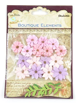 Mixed Media Paper Flowers In Pink And Purple- 16 Miniature Craft Flowers • $0.99