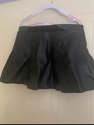 H&M Girls Black Faux Leather Pleather Skirt 5-6 Years • £2