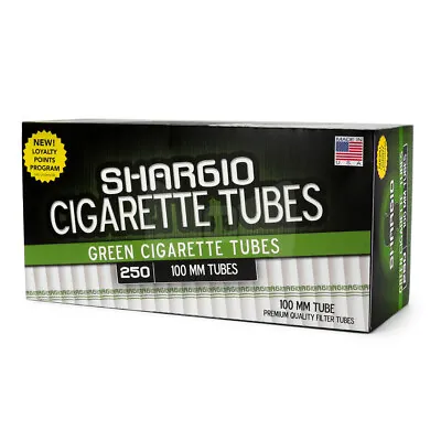 Shargio Green Menthol 100MM Cigarette Tubes  (250 Ct/box) 100's Tobacco RYO • $7.99