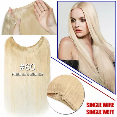 Wire Hair Extensions Elastic Band Secret Miracle Ring 100% Real Human Hair Brown • $78.09