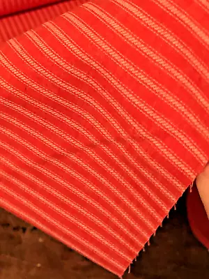 Vintage Wamsutta FABRIC ~Striped White On Red~ 50% Cotton / 50% Poly ~BOLT-13 Yd • $14.99