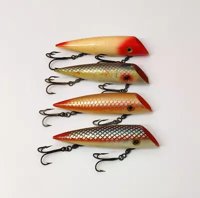 (4) Vintage Hanson Salmon Plug 6  Wood Fishing Lures Lot Of 4 • $29.99
