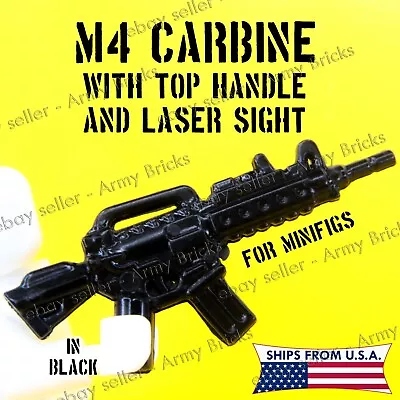 M4 Carbine W/ Top Handle & Laser Sight For Minifigs - CUSTOM Brick Weapons Gun • $1.50