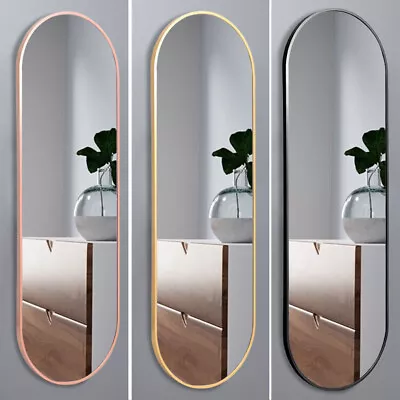 150CM Tall Full Length Mirror Large Arched Oval Wall Mounted Mirrors Metal Frame • £48.95