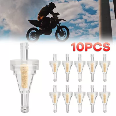 10x Motorcycle Inline Gas Fuel Filter 1/4 Inch 6.3mm Fuel Line Dirt Bike ATV UTV • $8.54