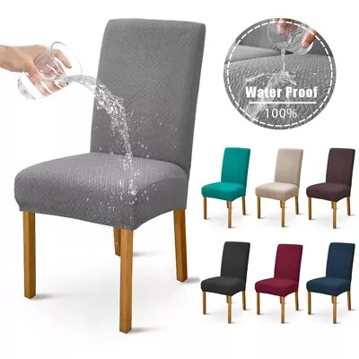 Waterproof Elastic Jacquard Chair Cover For Dining Room Chair Cover Slipcovers • $12.73