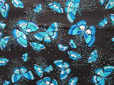Butterfly Monarch Blue White Butterflies Star Dust Cotton Fabric FQ  • $3.75