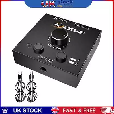 £16.79 • Buy Dual Way 2x1/1x2 3.5mm Stereo Audio Switcher Portable Audio Switch Splitter Box