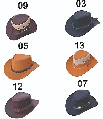 £19.99 • Buy Men's Real Leather Australian Western Cowboy Style Tan Crazy Horse Bush Hat