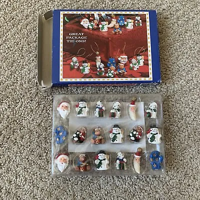 New GIFTCO Polystone Mini Christmas Holiday Set Of 18 Ornaments Vintage • $12.99