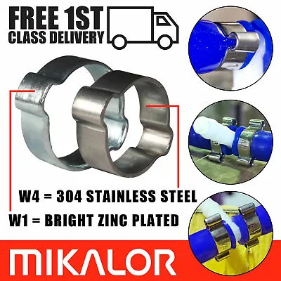 £4.70 • Buy Double Ear O Clips Stainless Steel / BZP Fuel Air Water Mikalor Hose Pipe Clamps