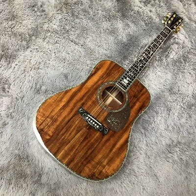 41 Inch D Mold Solid Wood Profile Tree Of Life Abalone Inlaid Acoustic Guitar • $402.96