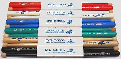 Pro-Corps DS2 Marching Snare Drum Stick In Natural Red White Blue Green Or Black • $16.41