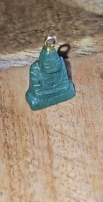 Vintage Genuine Green Jade Buddha Pendant • £24.99