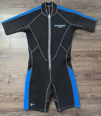 Cressi Lido Short 2mm Neoprene Man Wetsuit Black Gray Sz XXL/6  Mens • $36.50