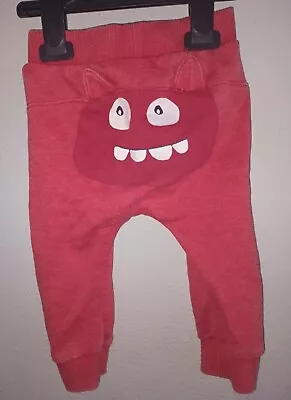 Red Monster Bum Next Baby Jogging Bottoms Age 6-9 Months • £1.50