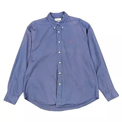 YSL Yves Saint Laurent Oxford Shirt In Blue Size L | Long Sleeve Button-Down • £25