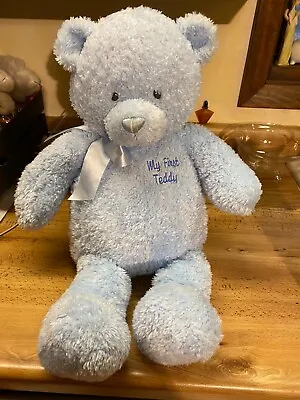 Baby Gund My First Teddy Large Blue Bear 22  Plush Stuffed Animal NWOT • $14