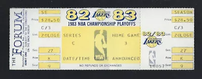 MAGIC JOHNSON TRIPLE DOUBLE - 1983 SPURS @ LAKERS FULL PLAYOFF TICKET Game 5 C-3 • $59