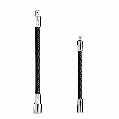 2pc Flexible Socket Extension 8  Long 3/8  & 6  1/4  Socket Bar Ratchet • $7.95