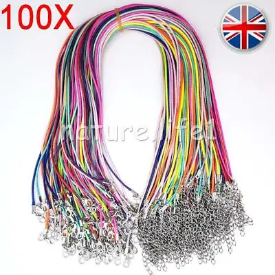 100pcs Colorful Necklace Lobster Clasp Rope Cord String For Pendants • £11.07