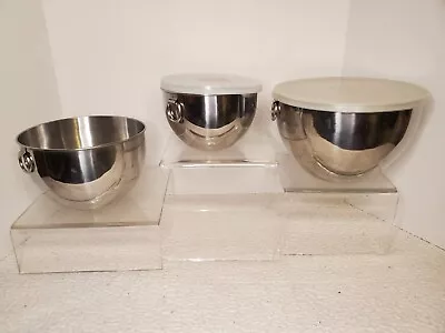 Revere Ware Stainless Steel Mixing Bowl Set Of 5 Pieces (MISSING 1 LID) Nesting • $28.97