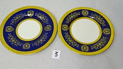 Coalport Lady Anne Cobalt  17.5cm Cake Plates X2 Pair 3 Tea  Set Dinner Service • £29.99