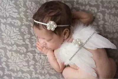 Baby Angel Wings + Headband Photo Shoot Newborn Newborn Photography DE • £8.62