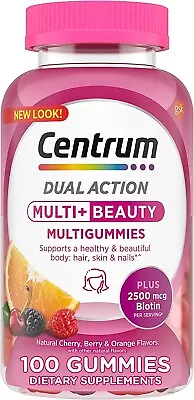 Centrum Multi Gummies Multi+ Beauty Dual Action Multivitamin 100 Count Exp 06/24 • $15.99