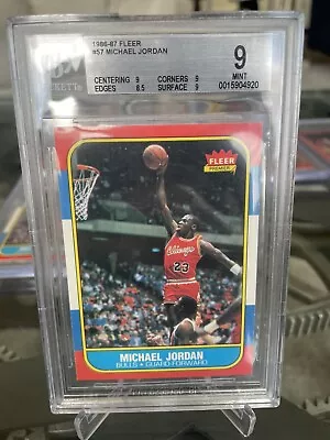 1986-87 Fleer #57 Michael Jordan RC Rookie BGS 9 MINT CHICAGO BULLS • $8950