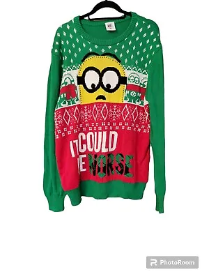 Despicable Me Minion It Could Be Worse Christmas Sweater Size XL See Details  • $6