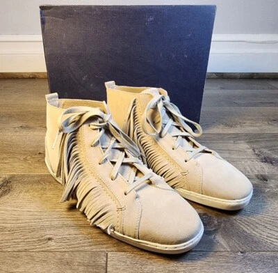 $49.95 • Buy Zara Man High Top Moccasin Fringe Shoes, Mens, Cream, Size 11 US