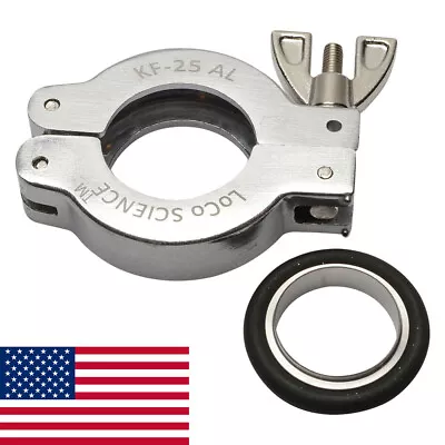 $13.99 • Buy KF-25 NW-25 ALUMINUM VACUUM CLAMP & SS Viton Centering Ring LoCO Science!!