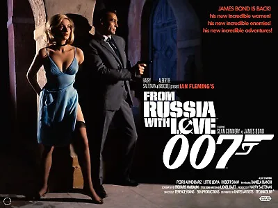 FROM RUSSIA WITH LOVE  1963 Quad Poster Print 30x40  Sean Connery James Bond 007 • £24.99