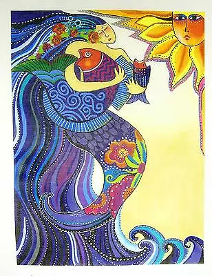 SP.ORDER ~   Ocean Song  Mermaid HP Needlepoint LG. Canvas By Laurel Burch Danji • $269